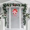 Christmas Door Sign Peppermint Candy Front Door Decor Joy Wooden Hanging Wreaths Red White Porch Decorations with Bow for Window Wall Home Decor